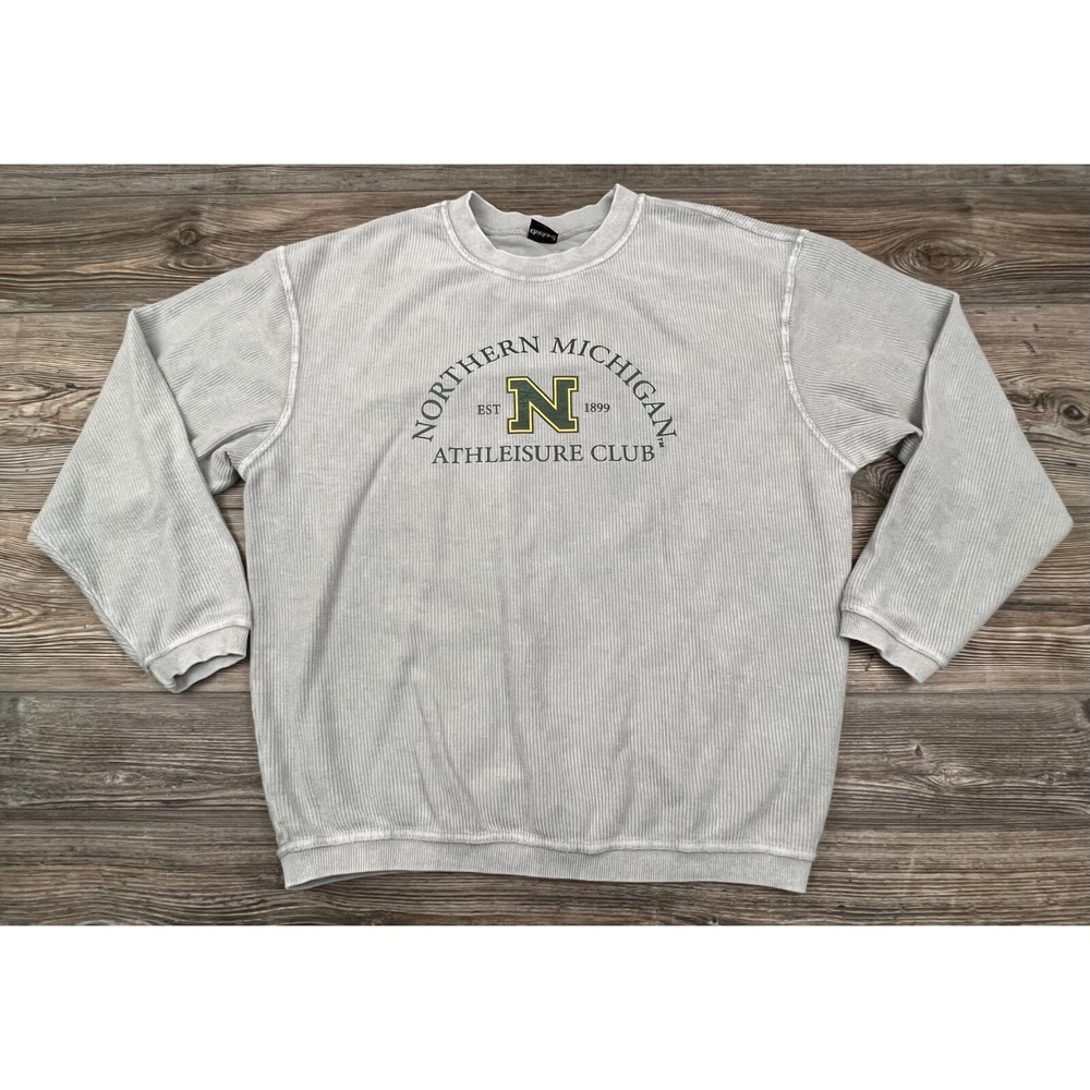 Northern Michigan Womens Sweatshirt Green Size M Knit Pullover Cotton‎ Chicka-D